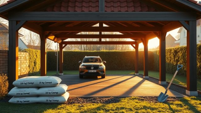 Skanholz Carport 3×3: Fundament mit Fertigbeton – Bauanleitung