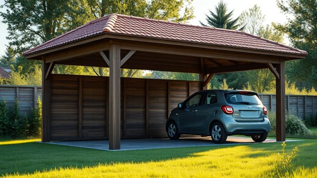 Skanholz Carport 3×3: Ziegeldach-Eindeckung und Alternativen